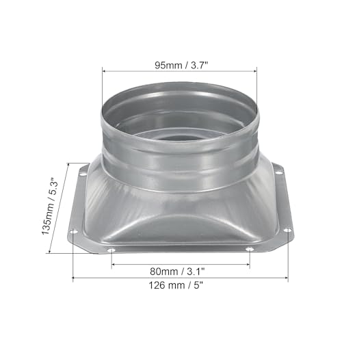Conducto de aire para calefacción y refrigeración con brida PATIKIL de metal 3