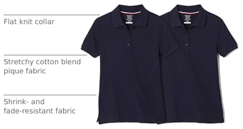 Image of French Toast Girls 2 Pack Short Sleeve Stretch Pique Polo