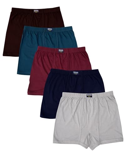 Image of Esteem Men's Cotton Trunk Underwear | Multicolor Pack of 5 Comfort, Classic Fit