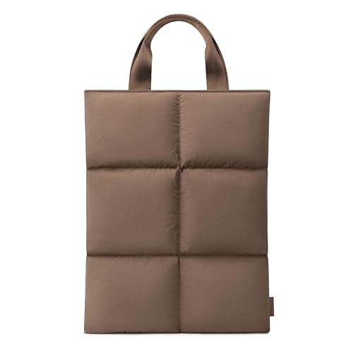 Comfyable Puffy Laptop Sleeve 13 14 Inch Quilted Puffer Laptop Carrying Case with Handle Pillow Case Compatible for MacBook Air M4 2025 MacBook Pro M5 M4 Pro/Max Mocha Brown