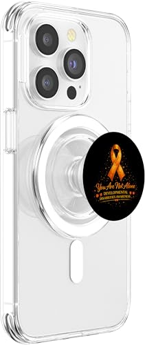 You are Not Alone Developmental Disabilities Orange Ribbon PopSockets PopGrip for MagSafe