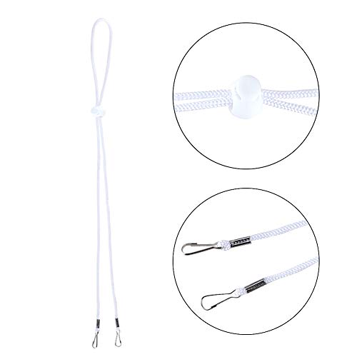 Image of 1 /3 /6 /12 Pack Face Mask Lanyard for Adults Children, Adjustable Length Face Cover Breakaway Lanyard with Clip, Mask Lanyard Neck Strap Holder for Face Cover Glasses Sunhat (1 pcs, White)