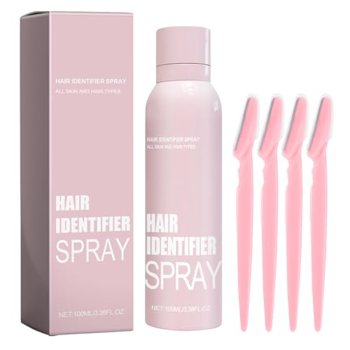 Hair Identifier Spray for Face Shaving 2024 New Hair Identifier Spray Comfortable Grip Shavers and Dermaplaning Spray Set 100ml