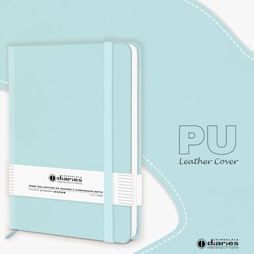 Image of Jhingalala Diaries - Hardbound Leather Cover Pocket Size Corporate Executive Diary Notebook I Pocket Diary For Men and Women I A6 Size I 80gsm Paper I 192 Ruled Pages (Ocean Blue)