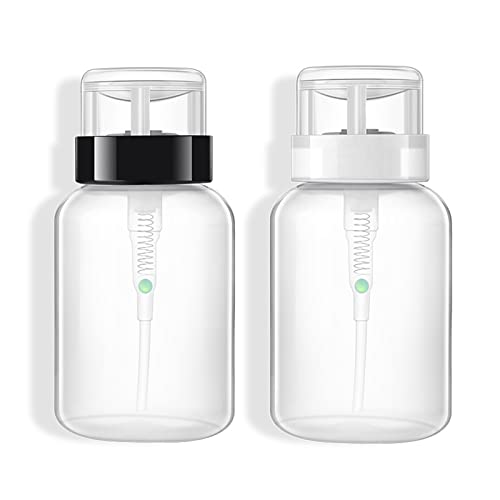 200ml Push Down Dispenser Nail Polish Remover Pump Empty Bottle Dispensers Liquid Bottles Container for Salon Home Use