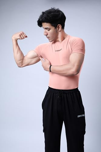 Image of COITONIC Men Compression Half Sleeves Round Neck T-Shirt for Gym and Sports Wear