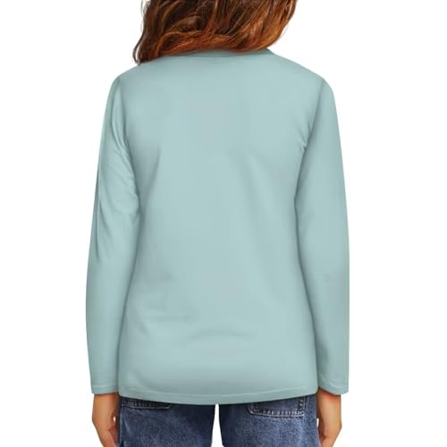 Image of Long Sleeve Shirts for Girls Casual Crewneck Tops Fall Winter Outfits for 3-16 Years Old