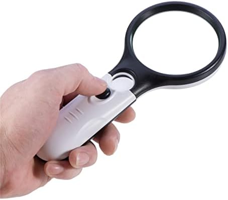 New 100x Handheld Magnifying Glass Reading Lens 3 LED Light Jewelry Loupe