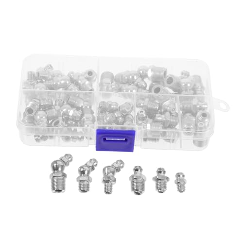 UKCOCO 60 Piezas Lubricado Tapas De Grasa Adaptador De Lubricación Aplicación De Ajuste Hidráulico Accesorios Rectos Grasera Hidraulica Accesorio De Grasa Acero Inoxidable Silver