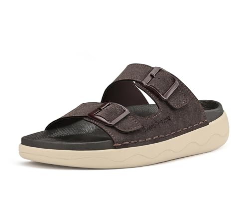 Image of LOUIS STITCH Men's Lightweight Open Toe Double Strap Sandals | Casual Lightweight Open Footwear Sliders | Slip-On Sandals | Stylish & Comfortable Sandals | LSOF-23