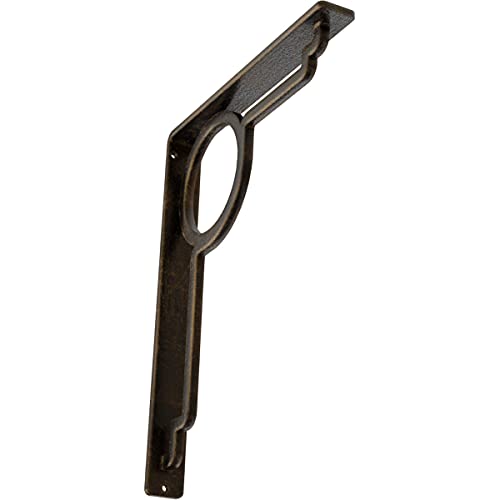 Ekena Millwork BKTM01X10X12SMAABS Metal Bracket, 1 1/2" W x 10" D x 12" H, Antiqued Brass
