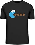 Shirtstreet24, Blue Monster, Herren T-Shirt Fun Shirt Funshirt, Größe: XL,schwarz