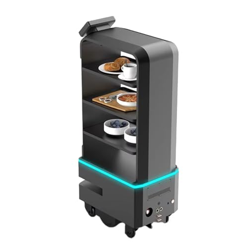 Amazon and Walmart Race to Dominate Retail With Ai-Powered Logistics 6 Restaurant Delivery Robot, Self-Driving with Ultrasonic Sensor, Multi-Functional Waiter Robot for Food & Dish Delivery