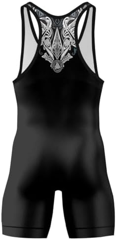 BattleFitGear Viking Warriors Men's Wrestling Singlet, Powerlifting Singlet, Cool & Breathable Wrestling Outfit