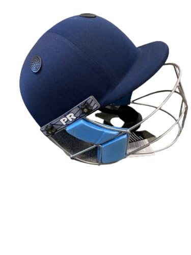 2023 PR Navy Cricket Helmet - Steel Grill - Senior