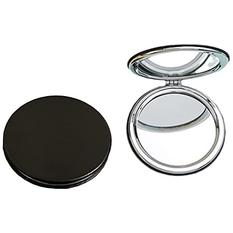 Zcooooool Makeup Mirror,Round folding mirror 6.7 CM, Professional Double-sided Make Up Mirror (One side enlarged,the other side normal) PU Surface Mirror Pocket Mirror Handbag Mirror Cover