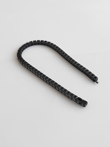 4/5mm Black Moissanite Tennis Bracelets for Women Men, 316 Stainless Steel Cuban Chain Lab Grown Simulated Diamond Bracelets Wedding Gift Jewelry Fathers day3