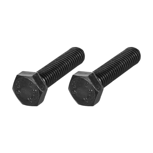 Image of METALLIXITY Hex Bolts (M10-1.5x40mm) 2Pcs, Carbon Steel Fully Threaded Black Oxide, Coarse Thread UNC Hex Head Screw Bolt - for Furniture Repair