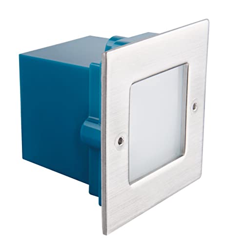 Kanlux 10er Set LED Wandeinbauleuchte LED Wandeinbaustrahler Treppenlicht weiß IP54,230V, 0,6W inkl. Montagedose