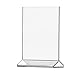 ChefLand Table Card Display/Plastic Upright Menu Ad Frame/Acrylic Sign Holder, 81/2 by 11-Inch, 6-Pack