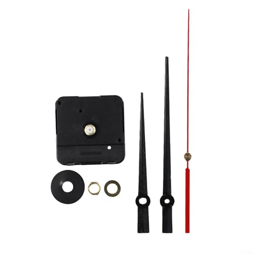 DIY 24 timmars kvartsur väggklocka rörelsekit med händer och gummikudde för trä metall och hantverksklockor (A)