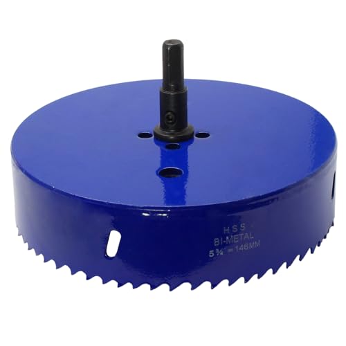 Image of Luomorgo 146mm /5 3 /4 inch Hole Saw, 1 1 /4 inch Cutting Depth | HSS Bi-Metal, For Wood Cornhole Boards, For Plastic Drywall, For Metal Sheet