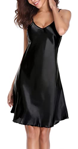 Vlazom-Camisones-Sexys-Mujer-de-Saten-Camisones-de-Mujer-con-Correas-Ajustables-Camisola-Mujer-Dormir-con-Cuello-en-V-Combinacion-Interior-Mujer-Vestidos-Ligero-y-Suave-S-XXL