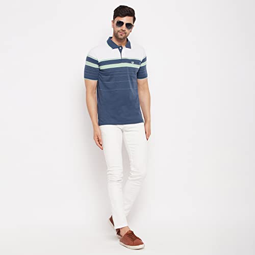 Image of Duke Stardust Men Polo Neck Half Sleeve Cotton T-Shirt (LF5839 Denim L)