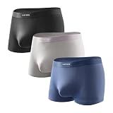 [Casey Kevin] ボクサーパンツ メンズ 3枚セット 前閉じ 3D立体成型 綿 肌にやさしい メッシュ ローライズ 無地 吸汗速乾 通気性 快適 CK5022 Eセット L