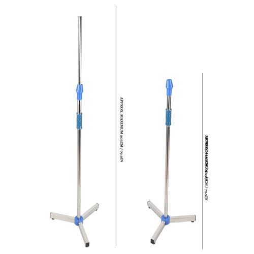 Support pour sac IV réglable en acier inoxydable avec 2 crochets