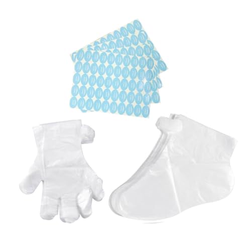 SOESFOUFU Disposable Foot Cover Glove for Spa 200pcs Plastic Gloves with Exfoliating Foot Mask