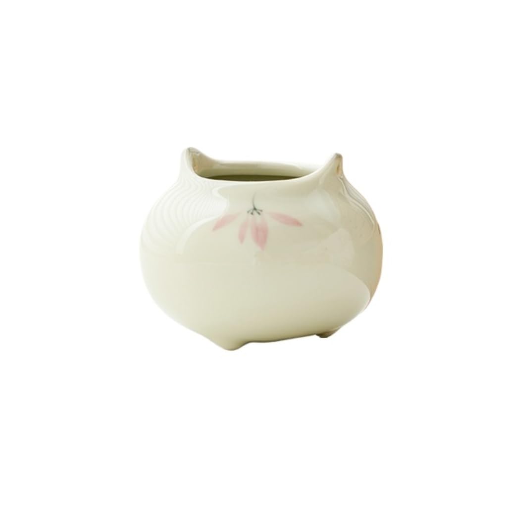 Incense Holder Base Ceramic Binaural Small Incense Burner Household Socket Chinese Plate