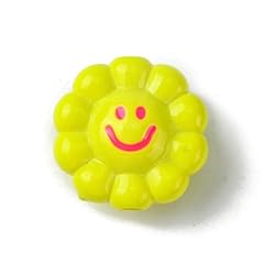 Smiling Yellow Sunflower Beads_30 pcs