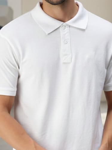 Image of Lux Cozi Men's Cotton Solid Polo Tshirt | Collar Tshirts | Half Sleeves | Stylish & Premium All Day Wear | Pack of 1