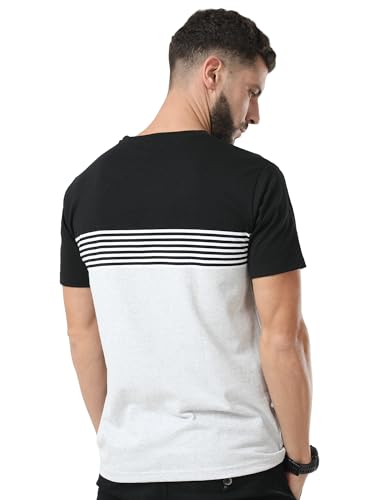 Image of fanideaz Mens Cotton Half Sleeve Striped Round Neck T Shirt