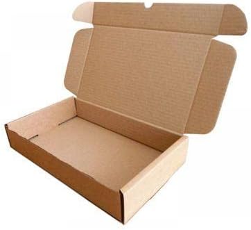 Pack of 50 Boxes2u Brown Small Parcel Postal Boxes - 236 x 196 x 47mm (9.3" x 7.7" x 1.85") Die Cut Cardboard Mailing Box with Folding Lid and Self-Lock Tuck-in Flap