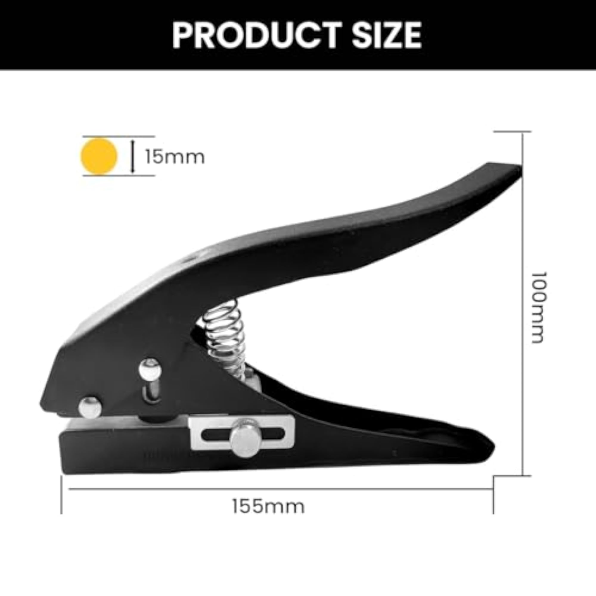 Heavy Duty Paper Punch, 15mm Single Hole Puncher