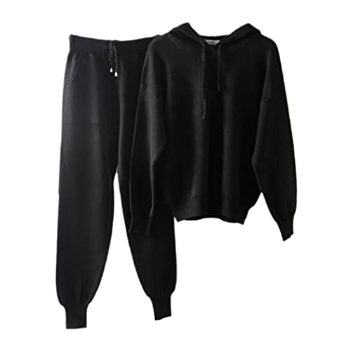 Pull chic à capuche et pantalon sarouel femme en tricot pour effacer la fatigue