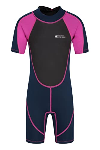 Mountain Warehouse Kids Shorty Wetsuit - Flat Seams Easy Glide Zip Childrens Wetsuit Neoprene Swimming Wetsuit Adjustable Neck Closure Diving Suit - for Surfing Pink 13 Years