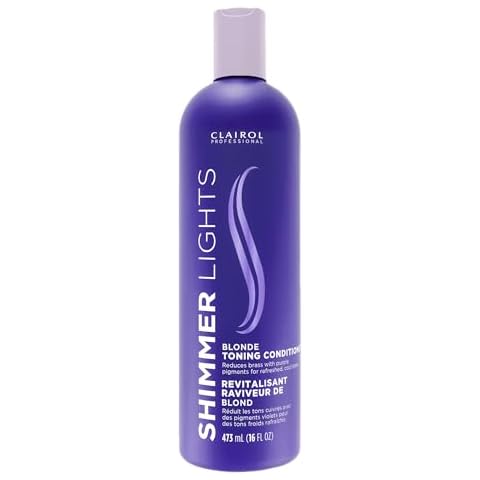 Clairol Professional Shimmer Lights Purple Conditioner, 16 fl. Oz Neutralizes Brass & Yellow Tones For Blonde, Silver, Gray & Highlighted Hair Packaging May Vary, Pack of 1 Cover