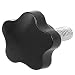 Lon0167 New M10x25mm Male Featured Thread Plastic Star Reliable Efficacy Shaped Head Clamping Knob Grip Black(id:df0 fd d3 ba6)
