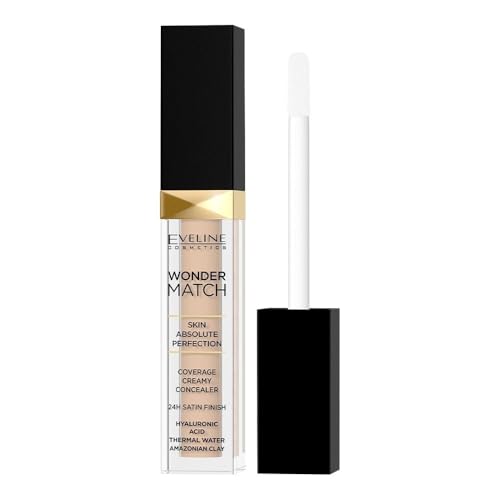Eveline Cosmetics Wonder Match Wonder Match Liquid Concealer No. 05 Porcelain - Hydrating & Anti-Aging with Hyaluronic Acid, Thermal Water & Amazonian Clay