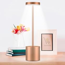 Lampara Oro Mesita De Noche Lampara LED para Escritorio, Mesa y Mesita de Noche - Recargable USB, Inalámbrica, REGULABLE 3 Modos de Iluminación Luz de Lectura, Ideal Comedor, Dormitorio, Restaurantes y Terrazas (A+) Oro Rosa