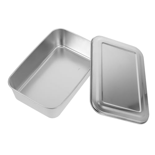 Warmhm Moule à Gâteau Rectangulaire Avec Couvercle Pour Tiramisu Et Conservation Des Aliments Plat De Cuisson Profond Acier Inoxydable