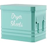 QUILIVIK Farmhouse Metal Dryer Sheet Holder for Laundry Room with Hinged Lid - Large Metal Fabric So
