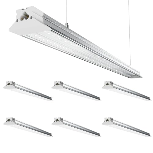 Image of Linkable LED Shop Lights 4FT - 6 Pack 50W Hanging 7000LM Bright Led Shop Light, 6500K Daylight White Linkable 4FT Led Shop Lights for Workshop Garage Lighting Factory Warehouse Shop (ETL Listed)