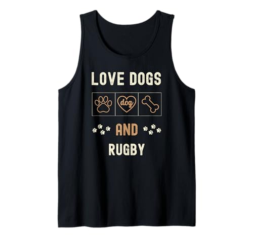 Love Dogs Rugby Hombres Mujeres Dueños de perros Andador Camiseta sin Mangas