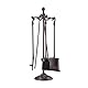 Relaxdays 10022938 Kaminbesteckset Gusseisen, Braun, 51 x 18 x 18 cm