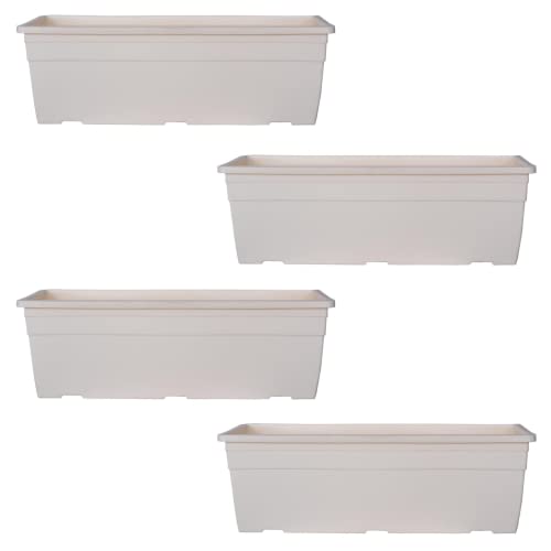 Hug A Plant | Reca 40cm Rectangle Window Planter | Pot for Home & Garden (40CM | 15.7INCH, Pack of 4, Ivory) Hug A Plant | Reca 40cm Rectangle Window Planter | Pot for Home & Garden (40CM | 15.7INCH, Pack of 4, Ivory)