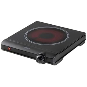 DOMO DO30111KP Keramische Kochplatte – Infrarot-Technologie – Metallgehäuse – ECO – 1 Kochstelle – Ø 18 cm – schwarz